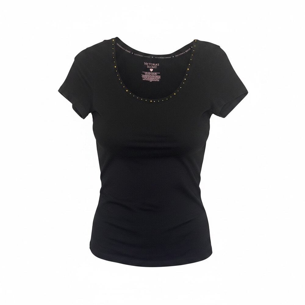 Victoria’s Secret sleep T-shirt black gold embellishments Size small